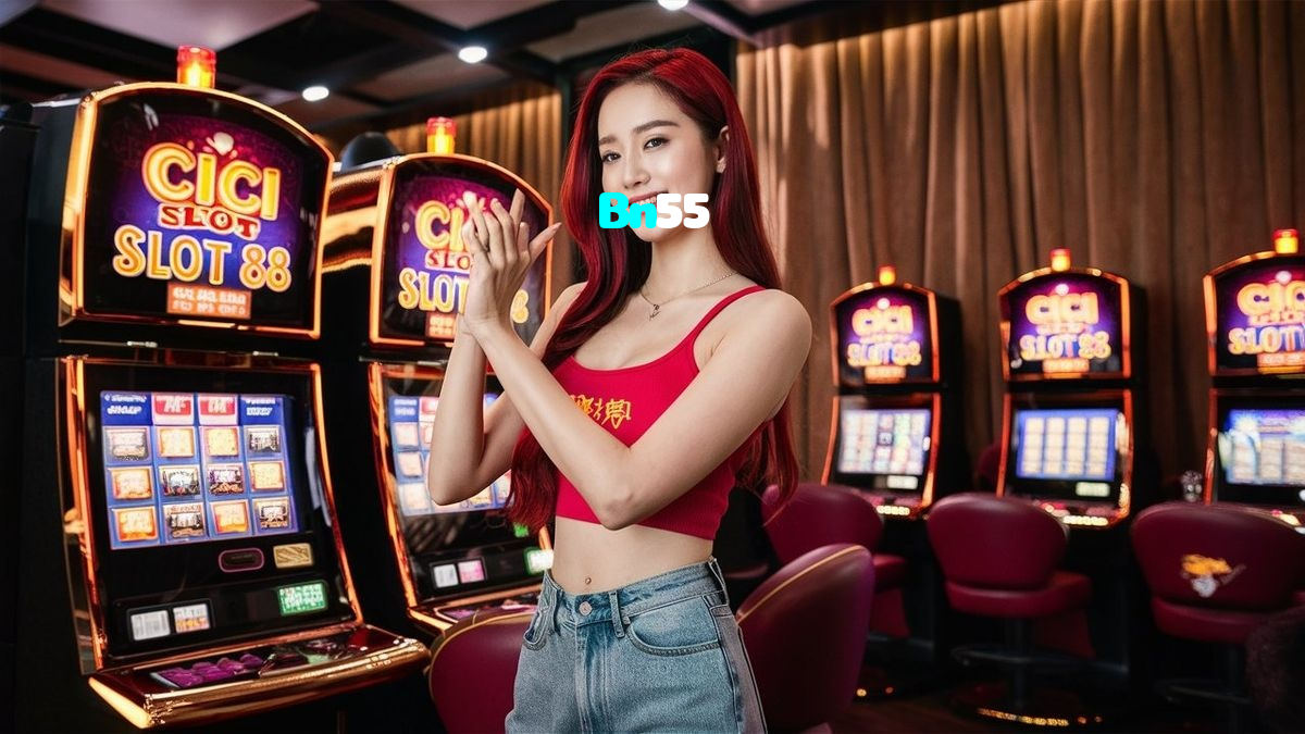 Bn55 casino presented on mobile device in Pakistan with slots and live games